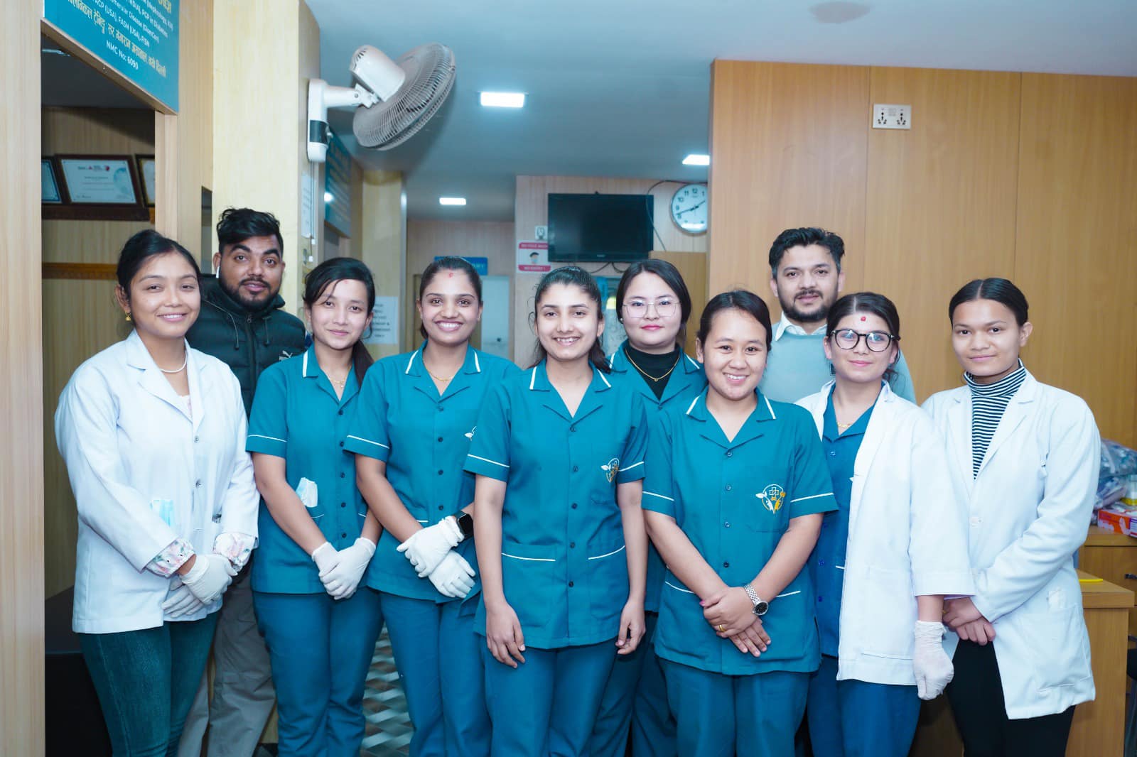 The NMC clinic team — doctors, nurses, and staff at the Butwal clinic